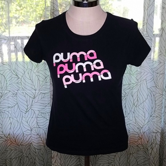 Puma Tops - Puma shirt womens medium pink black Athletic LZ